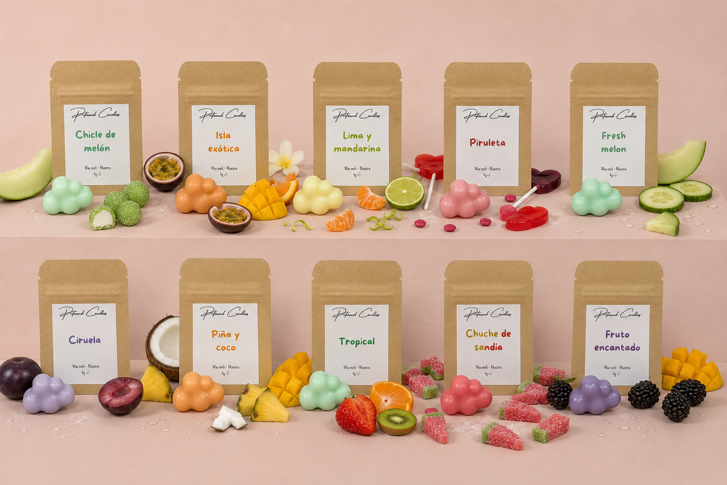 Pack de Wax Melts Afrutados, Trocipales y Dulces