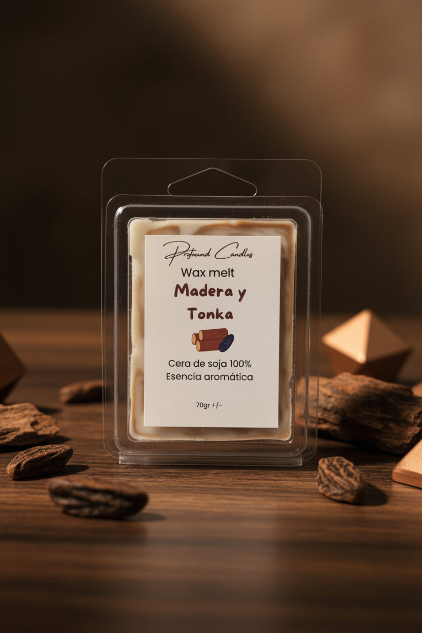 Wax melts de Madera y tonka - Profound Candles