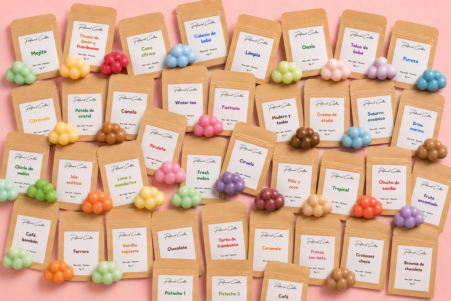 Pack Completo Muestras Wax Melts 39 aromas - Profound Candles