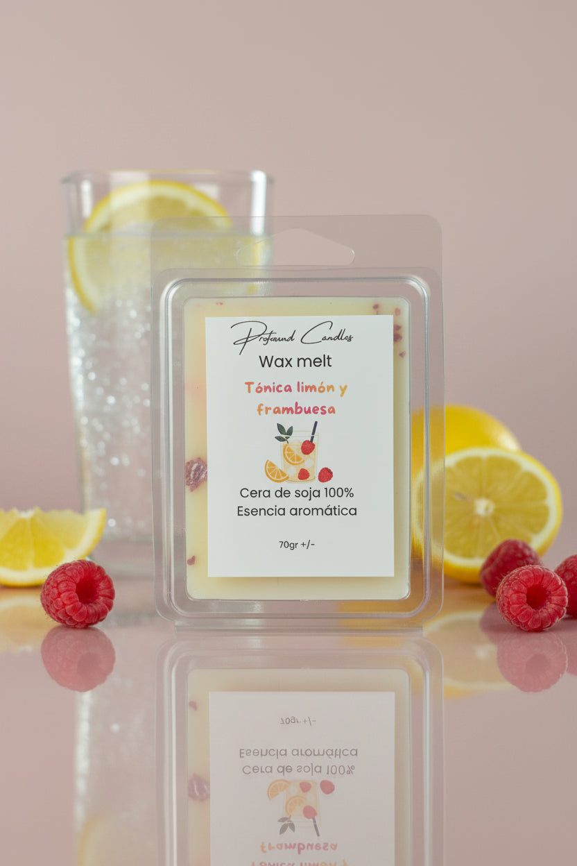 Wax melts de tónica de limón y frambuesa - Profound Candles