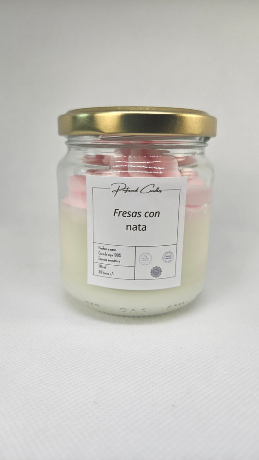Vela fresas con nata