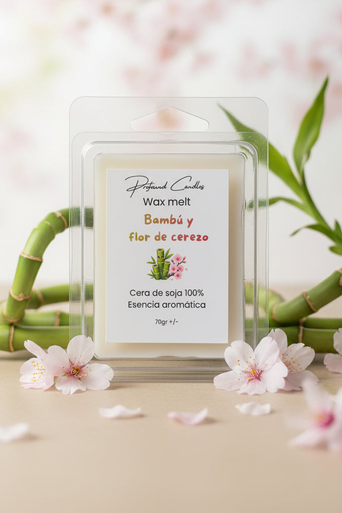 Bambú y flor de cerezo