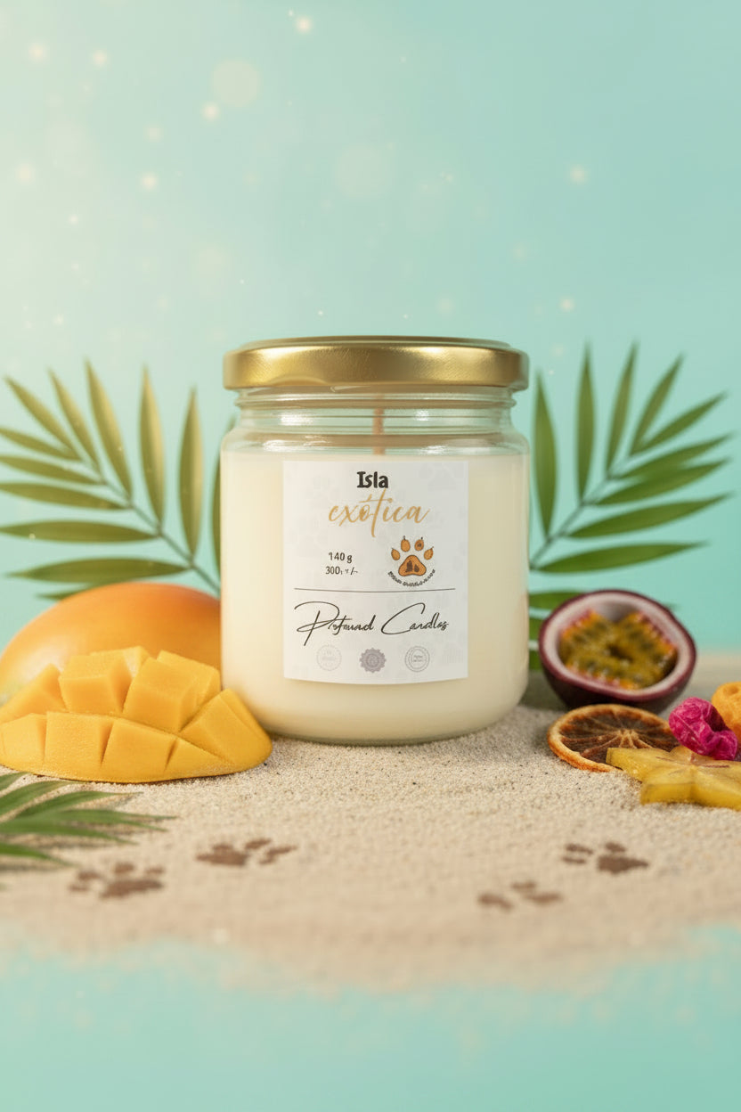 Vela Solidaria Huellitas – Edición Isla Exótica - Profound Candles